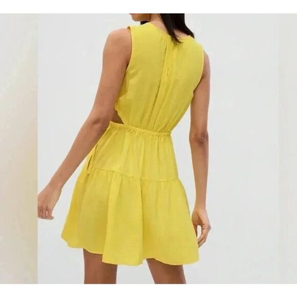 GAP Yellow Sleeveless Dress Women’s Medium Cutout Tiered Drawstring Waist NWT - Picture 8 of 14